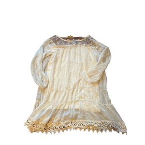 Proto Moda Giusy Womens Tunic Ethereal Flowy Boho Bohemian Hippie Blouse Medium